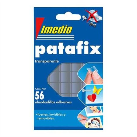Massa adesiva transparente Imedio Patafix - Forte, limpa e removível - 56 peças