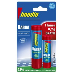Kit com 2 bastões de cola Imedio (1 de 21g + 1 de 8,2g) - Sem solventes - Laváveis - Ideais para uso escolar