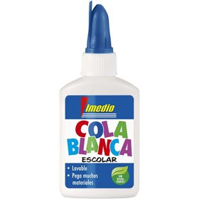 Cola escolar branca Imedio 40g - Sem solventes - Frasco flexível ideal para crianças - Com espátula integrada