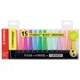 Stabilo Boss 70 - Conjunto de 15 Marcadores Fluorescentes para Mesa - Suporte Prático para Mesa - Espessura da Linha entre 2 e 5