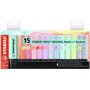 Stabilo Boss 70 - Conjunto de 15 Marcadores Fluorescentes para Mesa - Suporte Prático para Mesa - Espessura da Linha entre 2 e 5