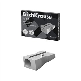 Apontador de lápis Erichkrause Ferro em alumínio com cabo ergonômico - furo de 8 mm - lâmina em aço carbono - cor alumínio