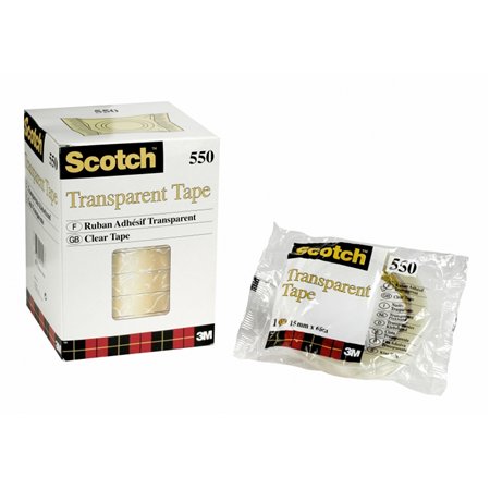 Pacote com 10 fitas adesivas Scotch 550, 15 mm x 66 m - Transparentes