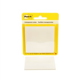 Bloco de notas Post-it, 36 notas transparentes - Formato quadrado - 73x73mm - Transparente