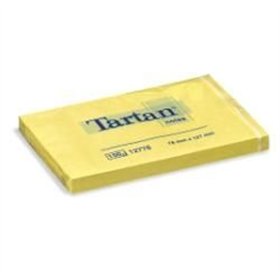 Pacote com 12 blocos de notas adesivas reposicionáveis Tartan com 100 unidades cada, 76x127mm - 100% PEFC - Amarelo Claro