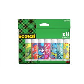Pacote com 8 bastões de cola Scotch, adesivo sólido - 8g por unidade - transparente