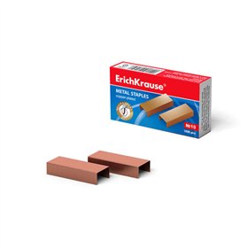 Grampos de cobre Erichkrause nº 10 - 1000 grampos - Alta resistência e fácil grampeamento - Resistentes à corrosão - Cor de cobr
