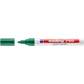 Marcador permanente Edding 750 - Ponta redonda - Espessura da linha entre 2 e 4 mm - Tinta opaca - Secagem rápida - Verde
