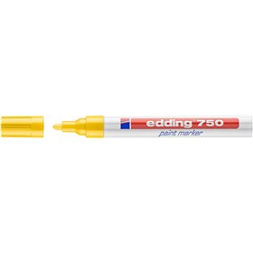 Marcador permanente Edding 750 - Ponta redonda - Espessura da linha entre 2 e 4 mm - Tinta opaca - Secagem rápida - Amarelo