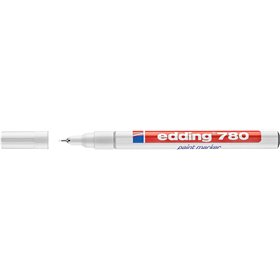Marcador permanente Edding 780 com tinta opaca - Ponta redonda - Espessura da linha de 0,8 mm - Pontas de reposição disponíveis 