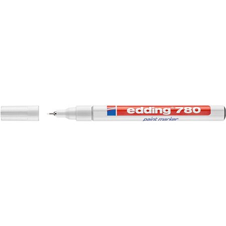 Marcador permanente Edding 780 com tinta opaca - Ponta redonda - Espessura da linha de 0,8 mm - Pontas de reposição disponíveis 