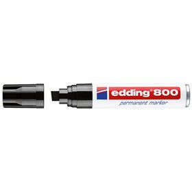 Marcador permanente Edding 800 - Ponta chanfrada - Espessura da linha entre 4 e 12 mm - Recarregável - Secagem instantânea - Pre