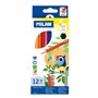 Conjunto de 12 lápis de cor hexagonais Milan - Mina de 2,9 mm - Traço uniforme - Resistentes à quebra - Cores sortidas