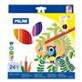 Conjunto de 24 lápis de cor hexagonais Milan - Mina de 2,9 mm - Traço uniforme - Resistentes à quebra - Cores sortidas