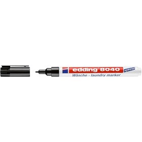 Marcador permanente para tecido Edding 8040 - Ponta redonda - Largura da linha de 1 mm - Tampa com clipe - Secagem rápida - Pret