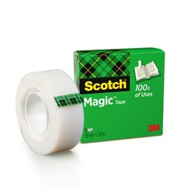 Fita adesiva invisível Scotch Magic Tape, 19 mm x 33 m - Acabamento fosco invisível - Perfeita para etiquetar - Fácil de usar