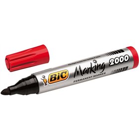 Marcador permanente Bic Marking 2000 Ecolutions - Tinta à base de álcool - Ecológico - Secagem rápida - Vermelho