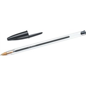 Caneta Esferográfica Bic Cristal Original - Ponta Redonda de 1,0 mm - Traço de 0,4 mm - Tinta à Base de Óleo - Preta