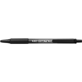 Caneta Esferográfica Retrátil Bic Soft Feel - Ponta Média de 1mm - Corpo Translúcido com Área de Apoio para os Pés - Preta