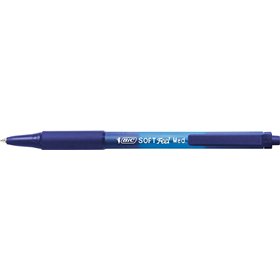 Caneta Esferográfica Retrátil Bic Soft Feel - Ponta Média de 1mm - Corpo Translúcido com Área de Apoio para os Pés - Azul