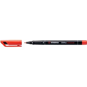 Marcador permanente Stabilo OHPen - Ponta fina - Largura da linha de 0,7 mm - Empunhadura antiderrapante - Tampa ventilada - Ver