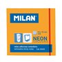 Bloco de notas adesivas Milan com 100 unidades - Removíveis - 76 mm x 76 mm - Laranja Neon