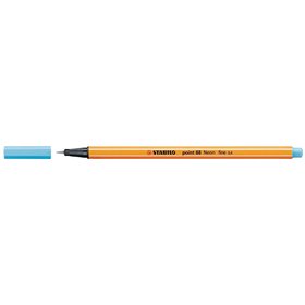 Caneta de fibra Stabilo Point 88 de ponta fina - Espessura da linha: 0,4 mm - Tinta à base de água - Azul neon