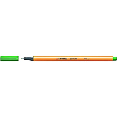 Caneta de fibra Stabilo Point 88 de ponta fina - Espessura da linha: 0,4 mm - Tinta à base de água - Verde