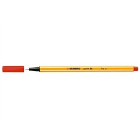 Caneta de fibra Stabilo Point 88 de ponta fina - Espessura da linha: 0,4 mm - Tinta à base de água - Vermelha
