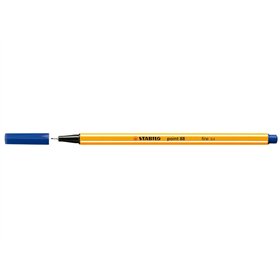 Caneta de fibra Stabilo Point 88 de ponta fina - Espessura da linha: 0,4 mm - Tinta à base de água - Azul escuro