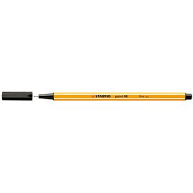 Caneta de fibra Stabilo Point 88 de ponta fina - Espessura da linha de 0,4 mm - Tinta à base de água - Preta