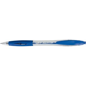 Caneta Esferográfica Retrátil Bic Atlantis Classic - Ponta de 1mm - Corpo Transparente com Área de Apoio - Azul