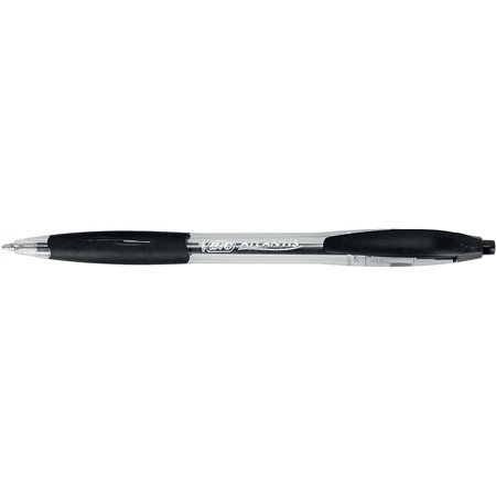Caneta Esferográfica Retrátil Bic Atlantis Classic - Ponta de 1mm - Corpo Transparente com Área de Apoio para os Pés - Preta