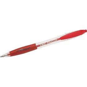 Caneta Esferográfica Retrátil Bic Atlantis Classic - Ponta de 1mm - Corpo Transparente com Área de Apoio para os Pés - Vermelha