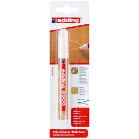 Marcador permanente para móveis Edding 8900 - Ponta redonda de 1,5 a 2 mm - Resistente à luz - Secagem rápida - Cor carvalho cla