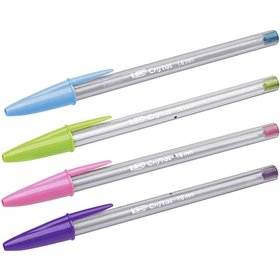 Caneta Esferográfica Bic Cristal Fun - Ponta Redonda de 1,6 mm - Espessura da Linha de 0,42 mm - Tinta à Base de Óleo - Cores So