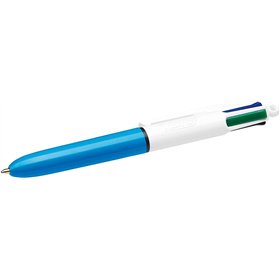 Caneta Esferográfica Retrátil Bic Mini de 4 Cores - Ponta Média de 1mm - Espessura da Linha de 0,4mm - Tinta à Base de Óleo - Co