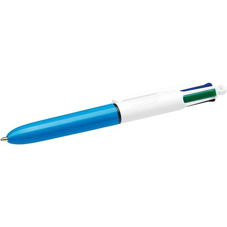 Caneta Esferográfica Retrátil Bic Mini de 4 Cores - Ponta Média de 1mm - Espessura da Linha de 0,4mm - Tinta à Base de Óleo - Co