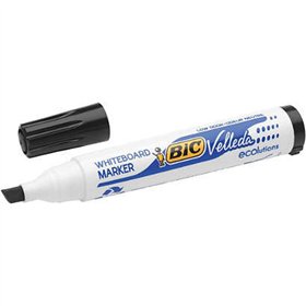Marcadores para quadro branco Bic Velleda 1751 ECOlutions - Ponta chanfrada - Espessura da linha entre 3 mm e 5,5 mm - Tinta à b