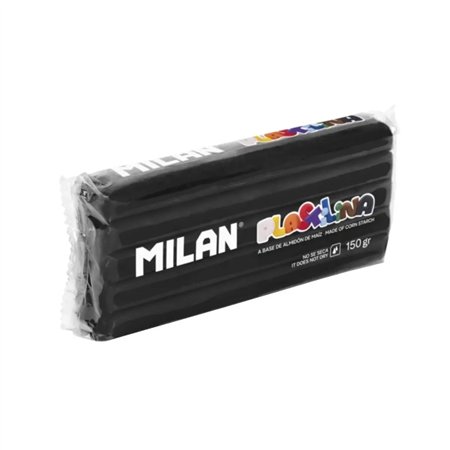 Massa de modelar Milan em bastão, 150g - Base de amido de milho - Sem glúten - Misturável - Preta