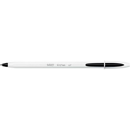 Caneta Esferográfica Bic Cristal Up - Ponta de 1,2 mm - Tinta à base de óleo - Corpo branco - Cor preta