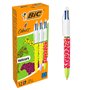 Caneta Esferográfica Retrátil Bic Velours 4 Cores - Ponta Média de 1,0 mm - Tinta à Base de Óleo - Corpo com Textura Suave ao To