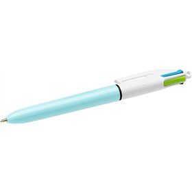 Caneta Esferográfica Retrátil Bic 4 Cores Fun - Ponta Média de 1,0 mm - Tinta à Base de Óleo - Cores: Rosa, Roxo, Turquesa e Ver