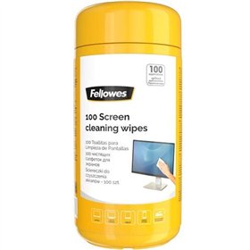Pacote com 100 lenços de limpeza para telas Fellowes