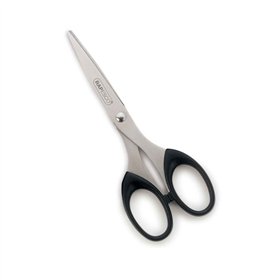 Tesoura Rapesco Essential em aço inoxidável, 16 cm - Cabos ergonômicos - Adequada para destros e canhotos - Preta