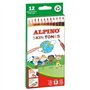 Conjunto de 12 lápis de cor hexagonais Alpino em tons de pele - Mina de 3 mm - Resistentes à quebra - Bandeja removível - Cores 