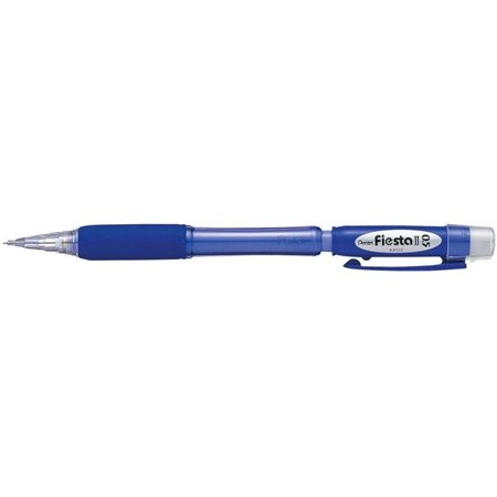 Lapiseira Pentel Fiesta II HB 0,5 mm com borracha - Inclui 2 refis - Empunhadura emborrachada - Design ergonômico - Azul