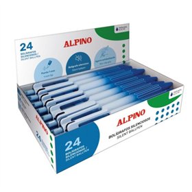 Caneta Esferográfica Retrátil Silenciosa Alpino - Ponta de 1mm - Empunhadura Antiderrapante - Azul