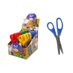 Tesoura Escolar Bismark Bat 13cm - Ponta Redonda - Cores Sortidas