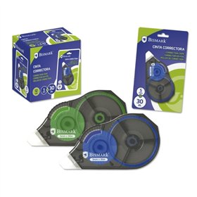 Fita Corretiva Bismark 5mm x 30m - Adesão perfeita ao papel - Embalagem individual - Cores sortidas (aleatórias)